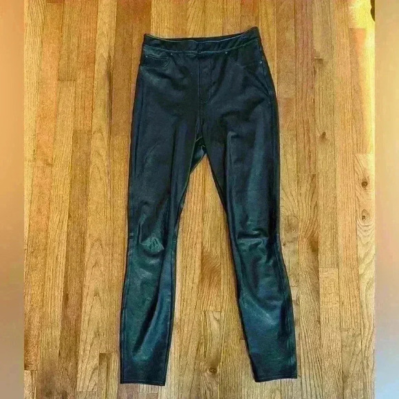 SPANX leather-like ankle skinny pant luxe black M tall - Picture 3 of 8